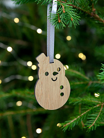 Gifts: деревянная подвеска christmate, снеговик 
