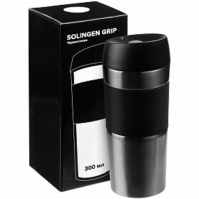 Gifts: термостакан solingen grip, серо-стальной 