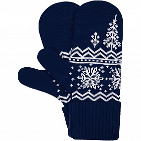 Gifts: варежки elnik, синие с молочно-белым 