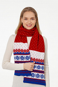 Gifts: шарф happy view, красный с синим 