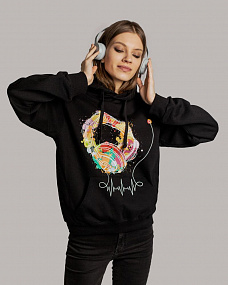Gifts: толстовка feel the beat, черная 