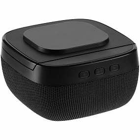 Gifts: колонка c беспроводной зарядкой esca и подсветкой лого, черная 