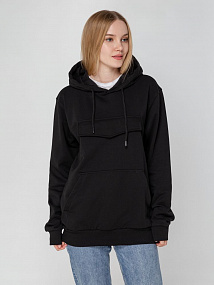 Gifts: худи унисекс с карманом на груди chest pocket, черное 
