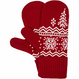Gifts: варежки elnik, красные с молочно-белым 