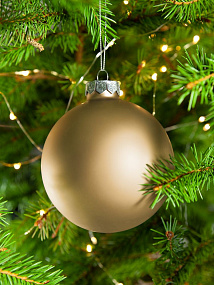 Gifts: елочный шар finery matt, 10 см, матовый золотистый 