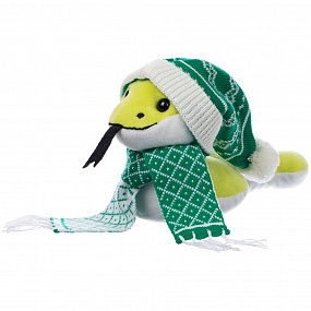 Gifts: мягкая игрушка baby snake left, в зеленом шарфике и шапочке 