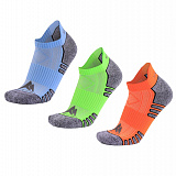 Gifts: набор из 3 пар спортивных женских носков monterno sport, голубой, зеленый и оранжевый 