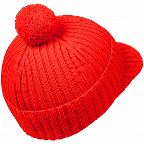 Gifts: вязаная шапка с козырьком peaky, красная (кармин) 