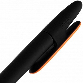 Gifts: ручка шариковая prodir ds5 trr-p soft touch, черная с оранжевым 