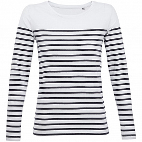 Gifts: футболка женская с длинным рукавом matelot lsl women, белая с синим 