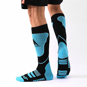 Gifts: термоноски высокие monterno sport, черные с голубым 
