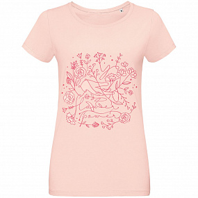 Gifts: футболка женская flower power, розовая 