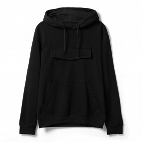 Gifts: худи унисекс с карманом на груди chest pocket, черное 