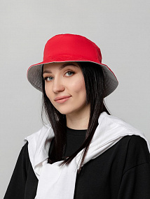 Gifts: панама summer двусторонняя, красная с серым 