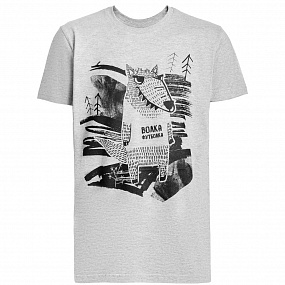 Gifts: футболка «волка футболка», серый меланж 