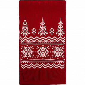 Gifts: шарф elnik, красный с молочно-белым 
