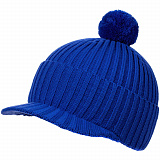 Gifts: вязаная шапка с козырьком peaky, синяя (василек) 