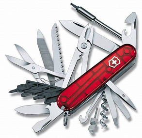 Gifts: офицерский нож cybertool l, полупрозрачный красный 