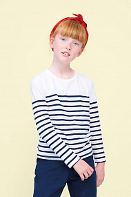 Gifts: футболка детская с длинным рукавом matelot lsl kids, белая с синим 