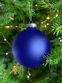 Gifts: елочный шар finery matt, 10 см, матовый синий 