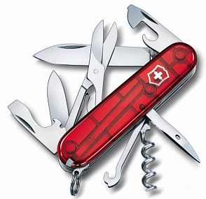 Gifts: офицерский нож climber 91, прозрачный красный 