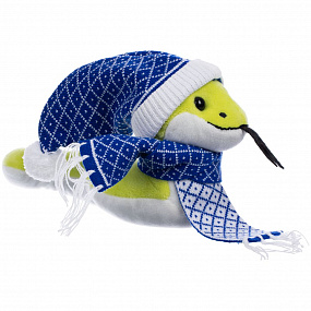 Gifts: мягкая игрушка baby snake right, в синем шарфике и шапочке 