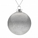 Gifts: елочный шар finery shine, 10 см, глянцевый серебристый с глиттером 