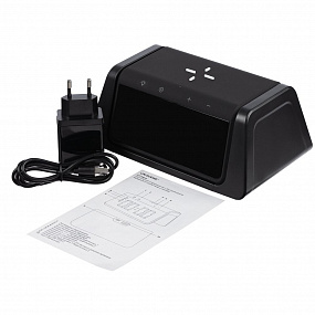 Gifts: настольный стерилизатор с беспроводной зарядкой и часами uv depot, черный 