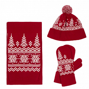 Gifts: шарф elnik, красный с молочно-белым 