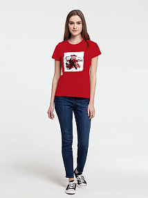 Gifts: футболка женская carmen and carwoman, красная 