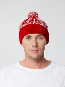 Gifts: шапка elnik, красная с молочно-белым 