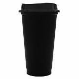 Gifts: стакан с крышкой color cap black, черный 