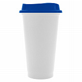 Gifts: стакан с крышкой color cap white, белый с синим 