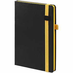 Gifts: ежедневник ton black, недатированный, черный с желтым 