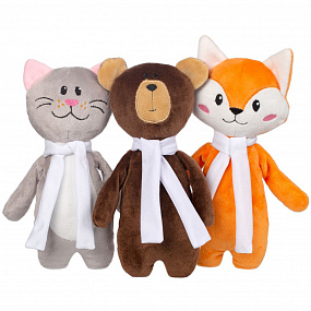 Gifts: мягкая игрушка beastie toys, лисенок с белым шарфом 
