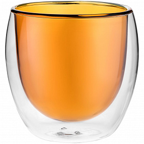 Gifts: стакан с двойными стенками glass bubble, желтый 