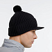 Gifts: вязаная шапка с козырьком peaky, черная 