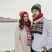 Gifts: шарф happy view, красный с синим 