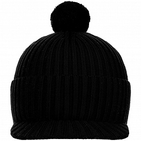 Gifts: вязаная шапка с козырьком peaky, черная 