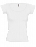 Gifts: футболка женская melrose 150 с глубоким вырезом, белая 