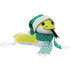 Gifts: мягкая игрушка baby snake left, в зеленом шарфике и шапочке 