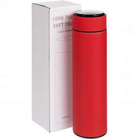 Gifts: смарт-бутылка с заменяемой батарейкой long therm soft touch, красная 
