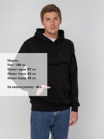 Gifts: худи унисекс с карманом на груди chest pocket, черное 