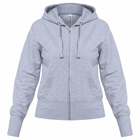 Gifts: толстовка женская hooded full zip серый меланж 