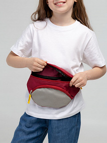 Gifts: поясная сумка детская kiddo, бордовая с серым 