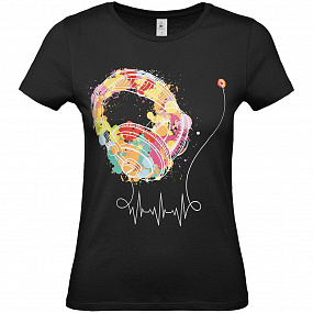 Gifts: футболка женская feel the beat, черная 