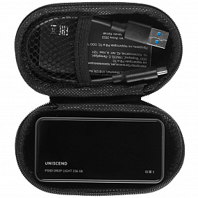Gifts: внешний ssd диск drop light, с подсветкой гравировки, 256 гб 