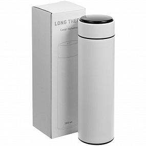 Gifts: смарт-бутылка с заменяемой батарейкой long therm, белая 