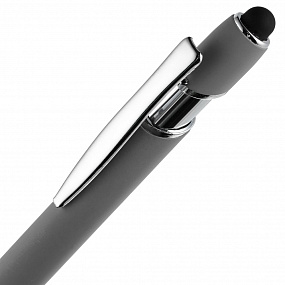 Gifts: ручка шариковая pointer soft touch со стилусом, серая 