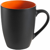 Gifts: кружка bright tulip, матовая, черная с оранжевым 